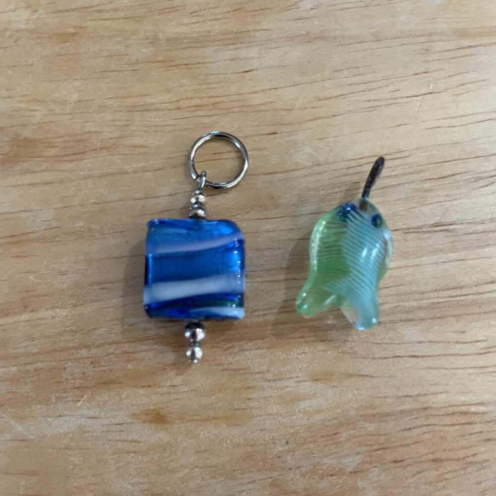 Bundle 3 for $12. Two Small Blown Glass Pendants.